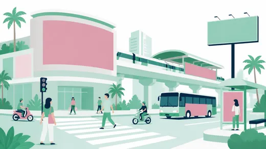 屋外・交通広告のイメージイラスト